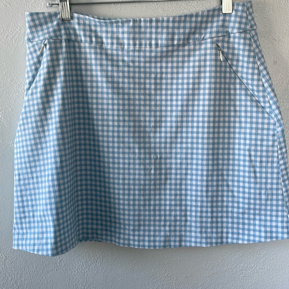 Olivia Grey Blue White Gingham‎ Skort Size Large